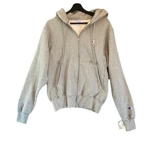Champion Men's Reverse Weave Gray Full Zip Hoodie Grey NWT Size S